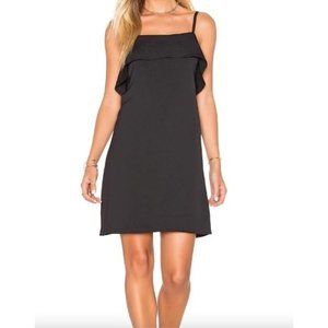 ALICE + OLIVIA ETTA RUFFLE NECKLINE BLACK SPAGHETTI STRAP MINI DRESS SZ XS